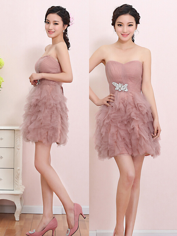 Fashion Tulle Party Dress Sweetheart Graduation Dress Mini Girl Party Dress