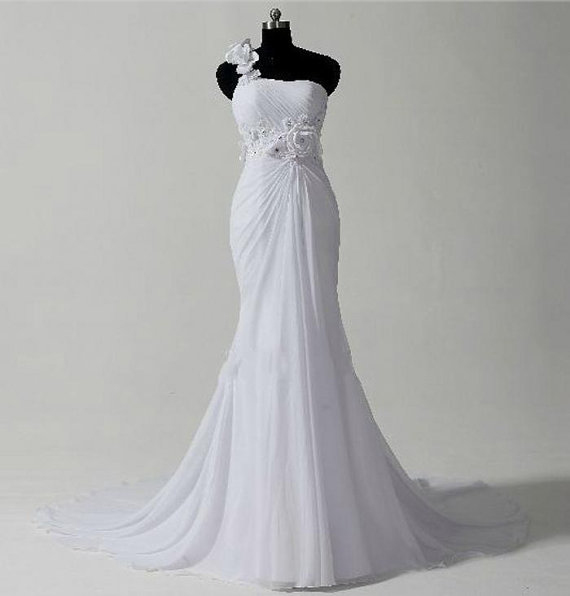 Wd130 Romantic Wedding Dress One Shoulder Wedding Dress Mermaid Wedding Dress