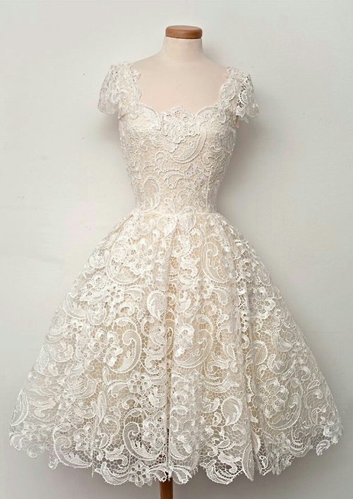 Bd07029 Charming Homecoming Dress,a-line Homecoming Dress,lace Homecoming Dress, Short Sleeve Prom Dress