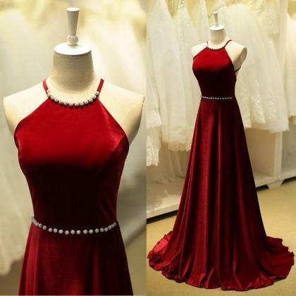 Pd10102 High Quality Prom Dress,a-line Prom Dress,satin Prom Dress,halter Prom Dress, Backless Prom Dress