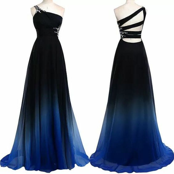 Pd603312 Charming Prom Dress,one-shoulder Prom Dress,gradient Color Prom Dress,chiffon Prom Dress,a-line Evening Dress
