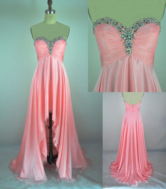 Pd60929 Charming Prom Dress,chiffon Prom Dress,sweetheart Prom Dress,high/low Evening Dress