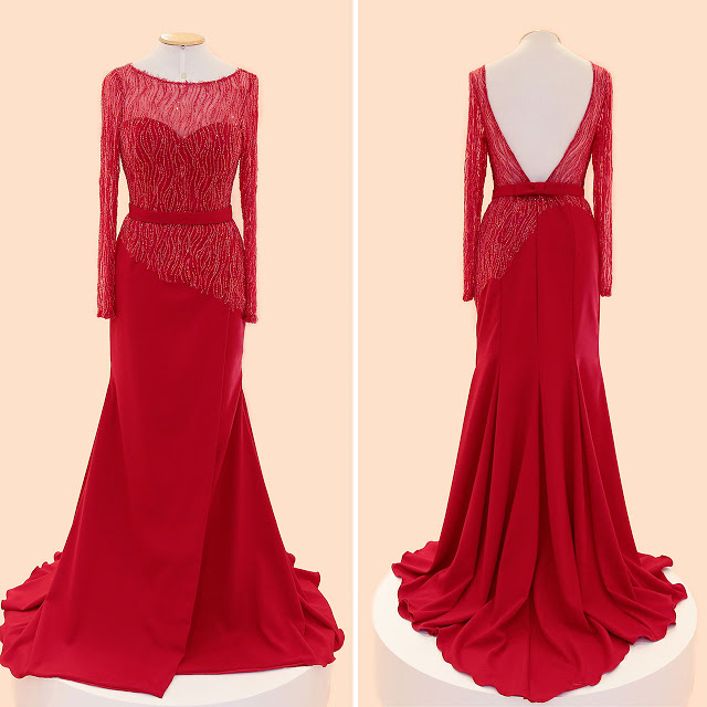 Pd61007 Charming Prom Dress,chiffon Prom Dress,beading Prom Dress,long-sleeves Prom Dress,backless Evening Dress