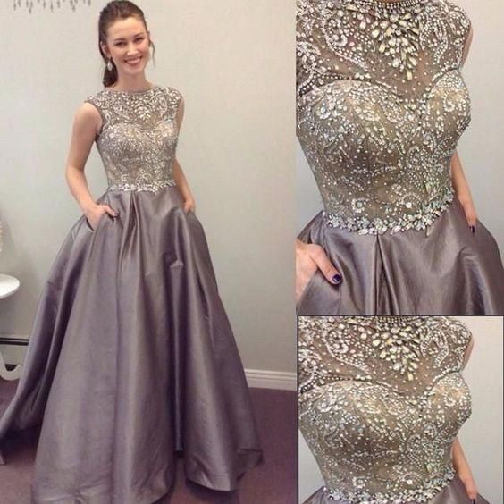 Pd70103 Charming Prom Dress,Satin Prom Dress,Beading Prom Dress,A-Line Evening Dress
