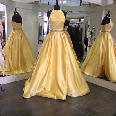 Pd70206 Charming Prom Dress,satin Prom Dress,halter Prom Dress,a-line Evening Dress