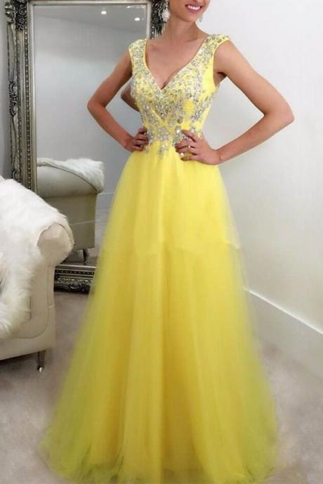 Pd71005 Charming Prom Dress,Tulle Prom Dress, Beading Prom Dress,A-Line Evening Dress