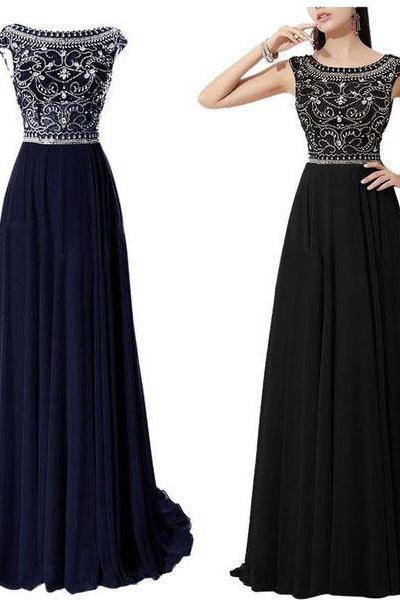 Pd80115 Charming Prom Dress,Chiffon Prom Dresses,Beading Prom Dresses,A-Line Evening Dress