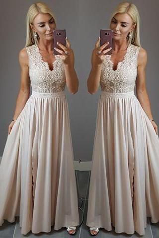 Pd90122 Charming Prom Dress,Chiffon Evening Dresses,A-Line Prom Dresses,Appliques Prom Gown