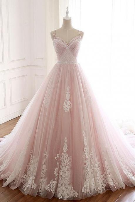 Pd90419 Charming Prom Dress,Tulle Evening Dresses,A-Line Prom Dresses,Appliques Prom Gown