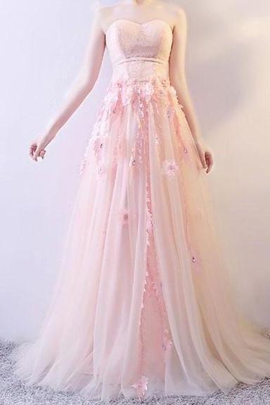 Pd90809 Pink Prom Dress,A-Line Evening Dresses,Sweetheart Prom Dresses,A-Line Prom Gown