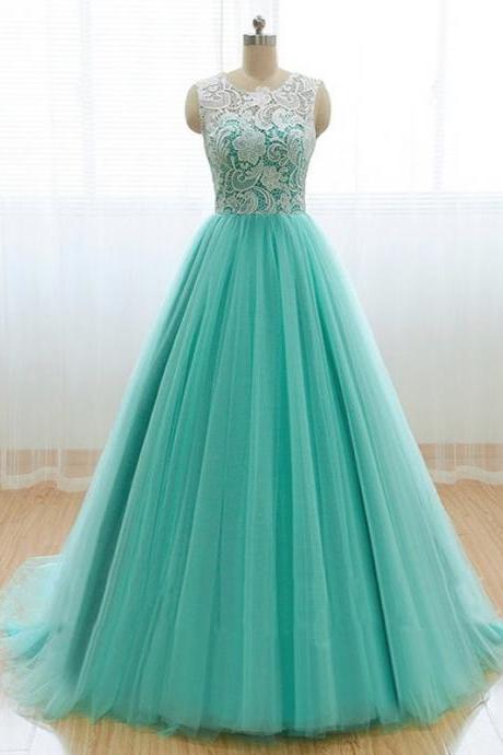 Pd11233 Charming Prom Dress,tulle Prom Dress,o-neck Prom Dress,lace Prom Dress,a-line Prom Dress