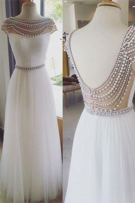 Pd604146 Charming Prom Dress,o-neck Prom Dress,backless Prom Dress,tulle Prom Dress,a-line Evening Dress