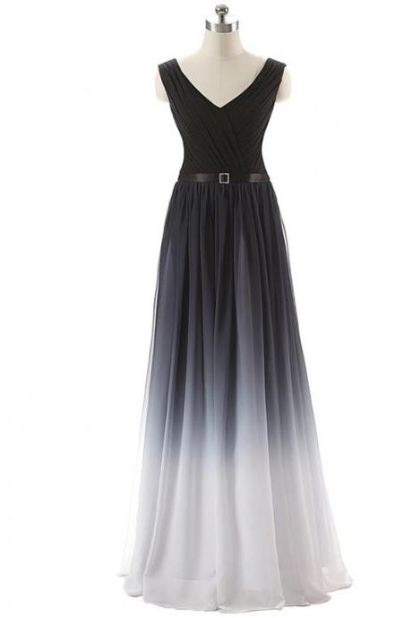 Pd604291 Charming Prom Dress,a-line Prom Dress,gradient Color Prom Dress,chiffon Prom Dress,brief Evening Dress