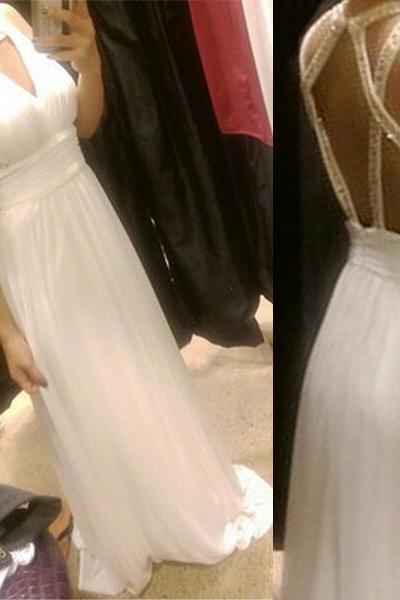 Pd6073 High Quality Prom Dress,Chiffon Prom Dress,A-Line Prom Dress,O-Neck Prom Dress, Beading Evening Dress
