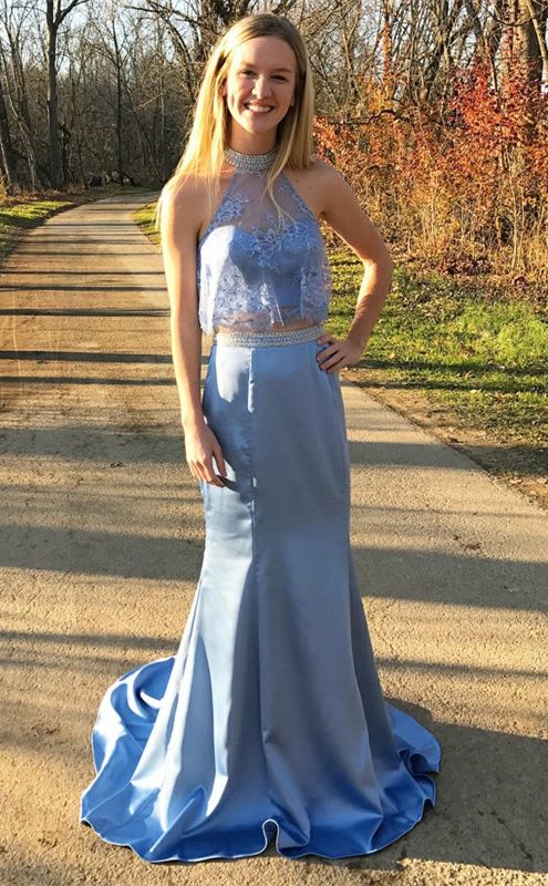 Pd80108 Charming Prom Dress,Satin Prom Dresses,Two Pieces Prom Dresses ...