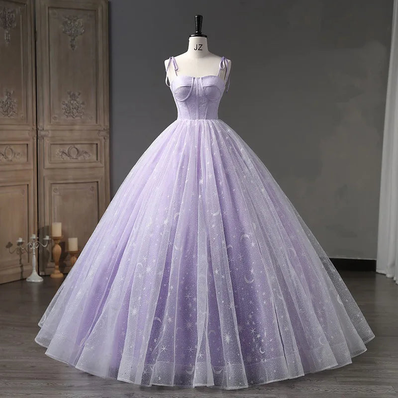 Lavender Ball Gown With Sparkling Star Details on Luulla